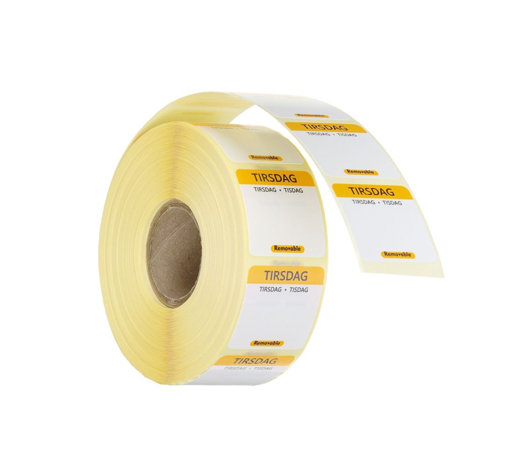 Label tuesday DK-NO-SE resuable 25x25mm rol 1000 st. Hendi