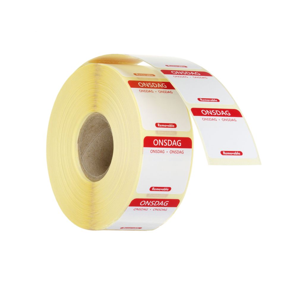 Label wednesday DK-NO-SE resuable 25x25mm rol 1000 st. Hendi