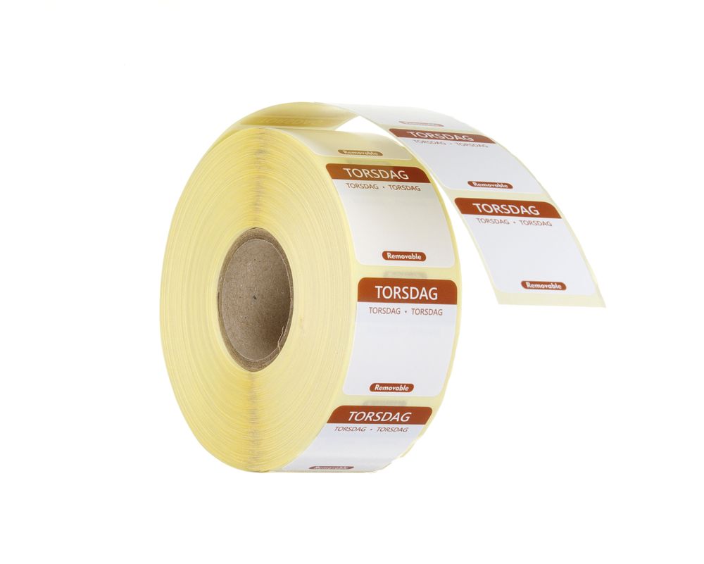 Label thursday DK-NO-SE resuable 25x25mm rol 1000 st. Hendi