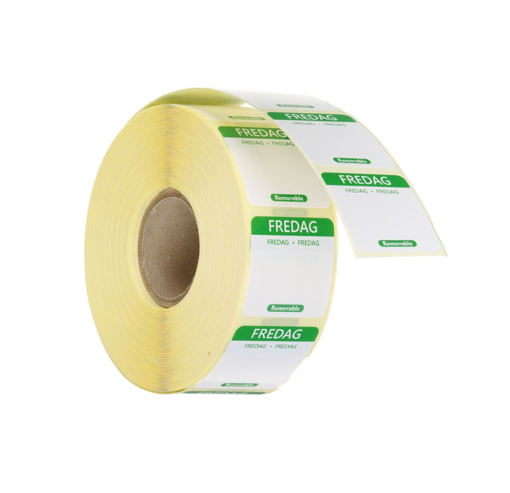 Label friday DK-NO-SE resuable 25x25mm rol 1000 st. Hendi