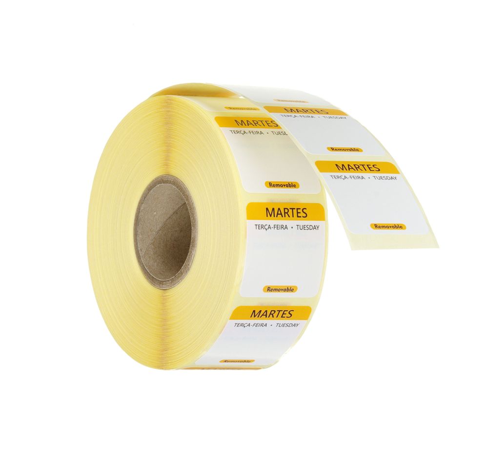 Label tuesday ES-PT-EN resuable 25x25mm rol 1000 st. Hendi