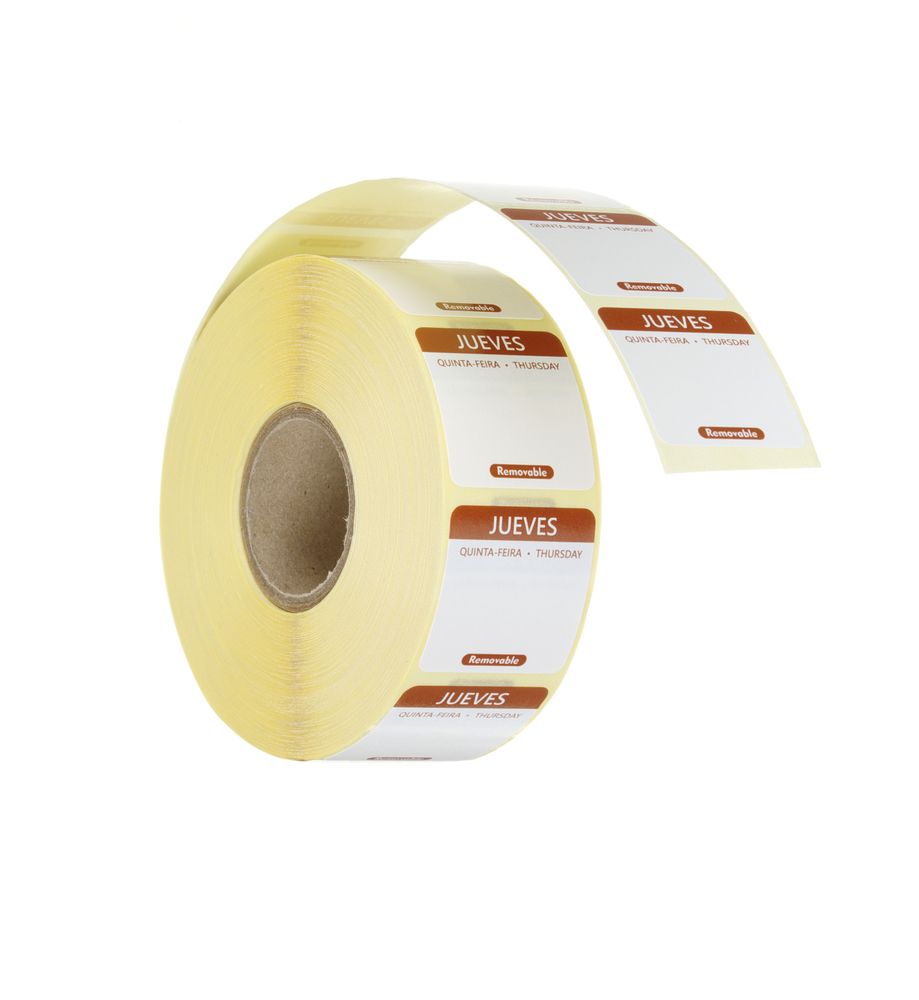 Label thursday ES-PT-EN resuable 25x25mm rol 1000 st. Hendi