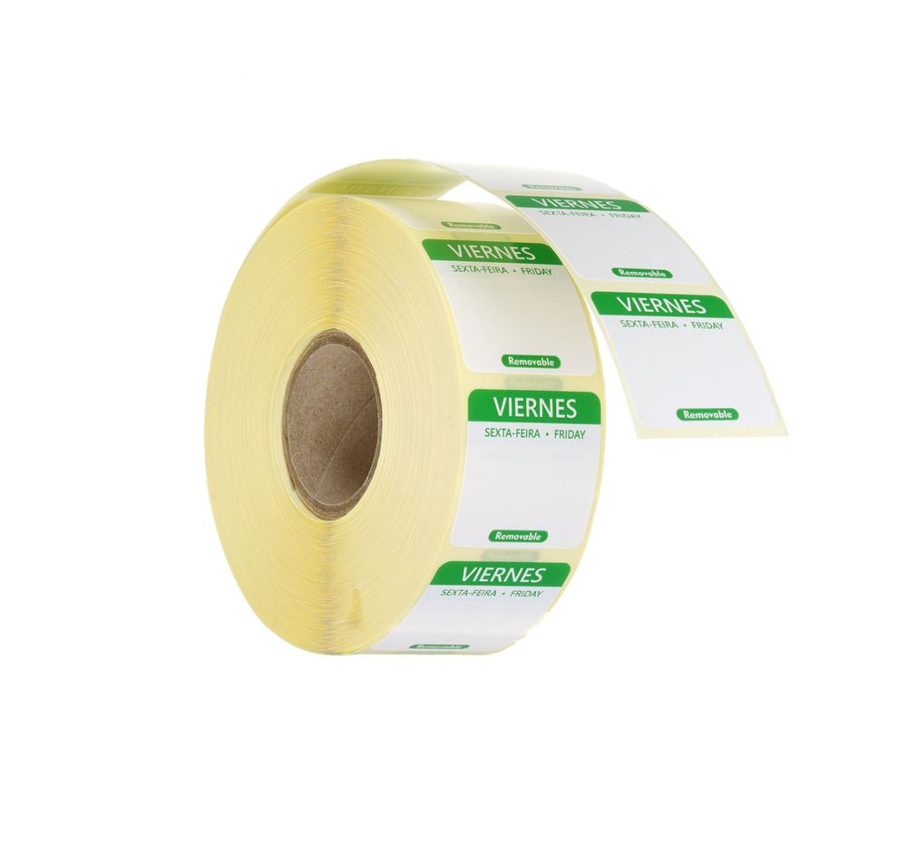 Label friday ES-PT-EN resuable 25x25mm rol 1000 st. Hendi