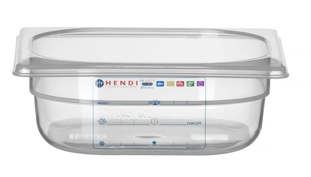 GN bak 1/6 6.5 cm HACCP polypropyleen Hendi
