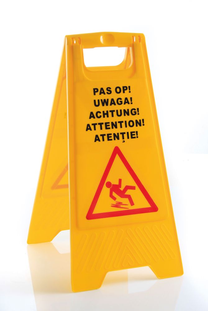 Natte vloer bord PP in 5 talen Hendi