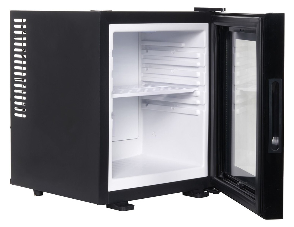 Minibar 20L zwart met glazen deur