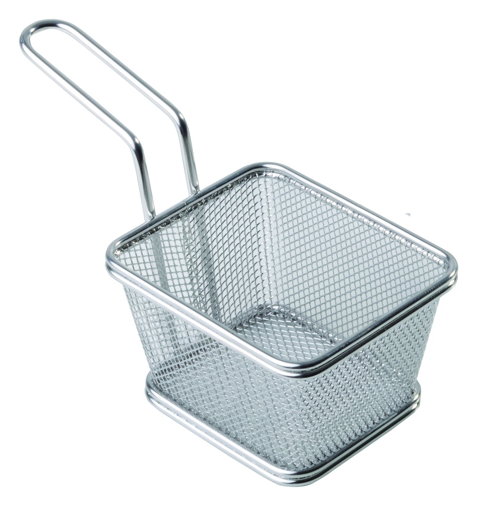 Frituur/ frietmandje vierkant (h)6.5cm APS RVS