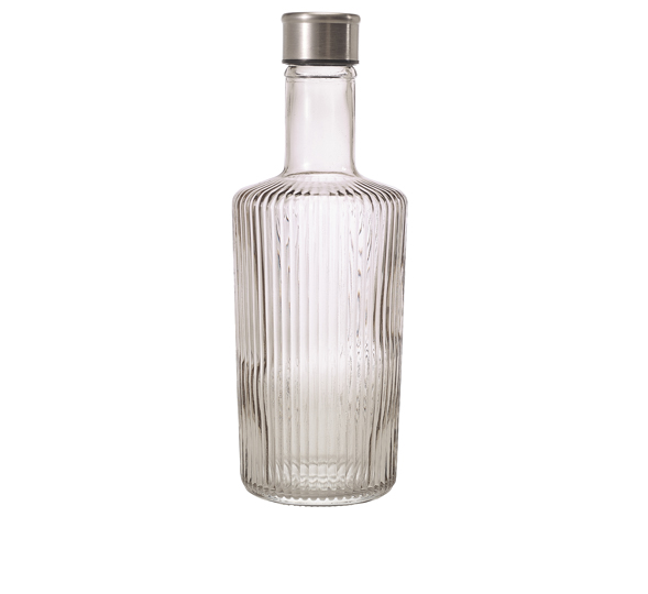 Fles/karaf 1.0L Striped met draaidop Genware