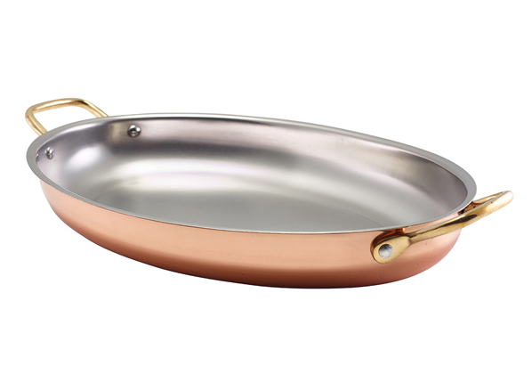 Serveerpan ovaal 34x23cm rvs Copper