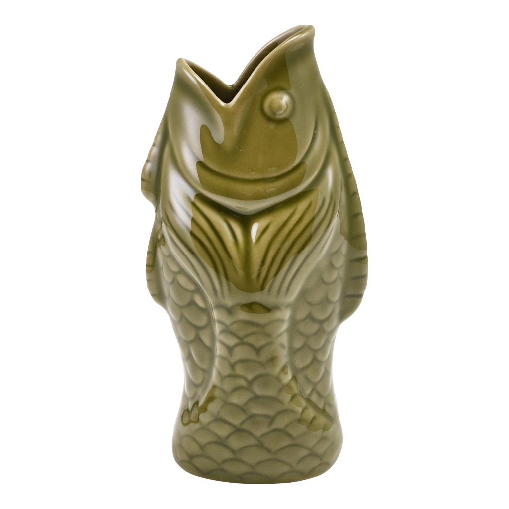 Mok tiki 38.0cl vis groen steengoed Genware