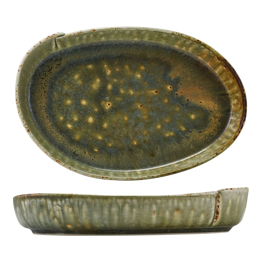 Bord ovaal 23.5x15.5cm Kozo Midori Genware