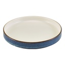 Bord walled tweekleurig 20.5cm Terra Aqua Blue Genware