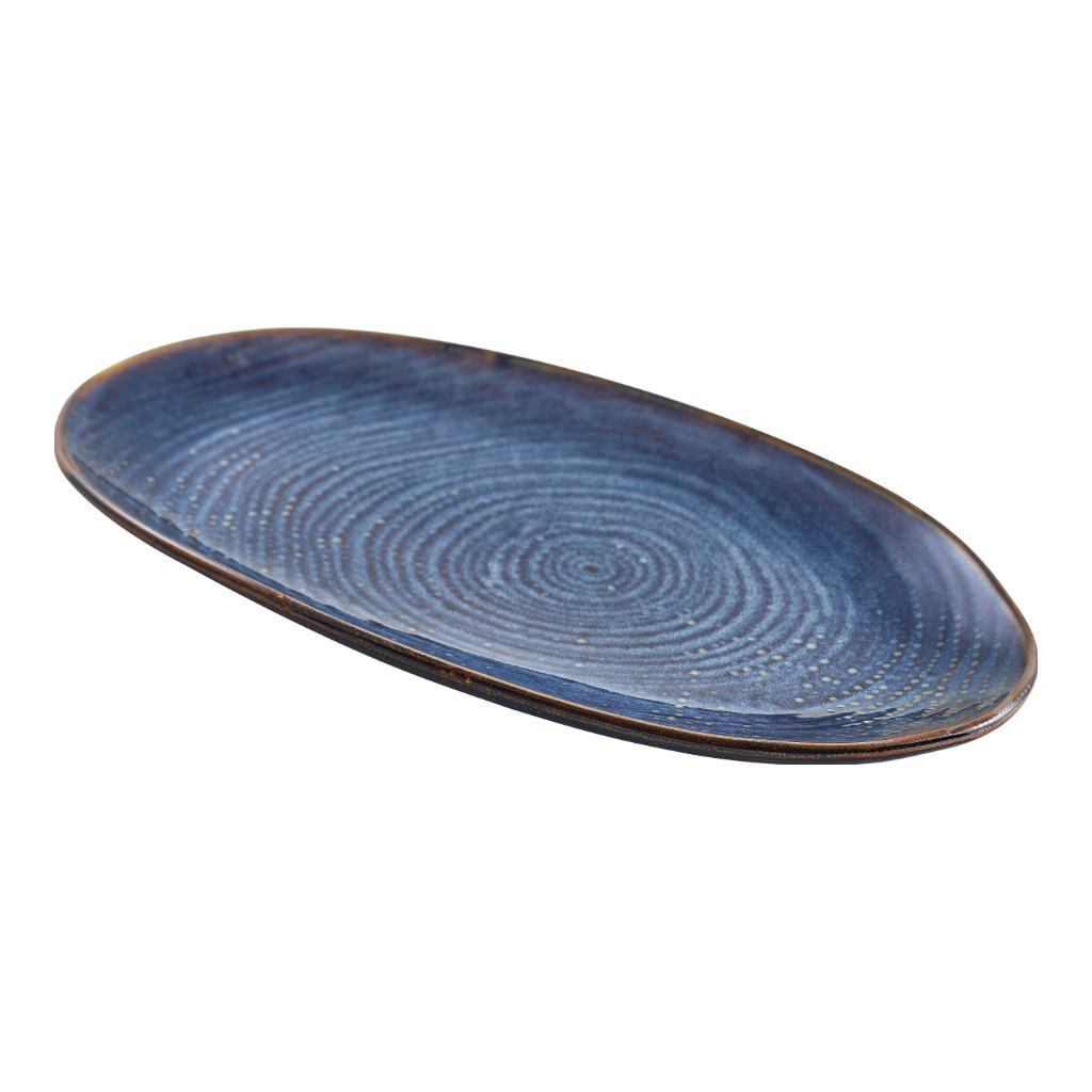 Schaal organic 31.0x16.0cm Terra Aqua Blue Genware