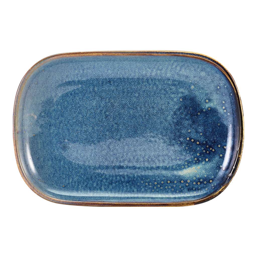 Schaal rechthoek 24.0x16.5cm Terra Aqua Blue Genware