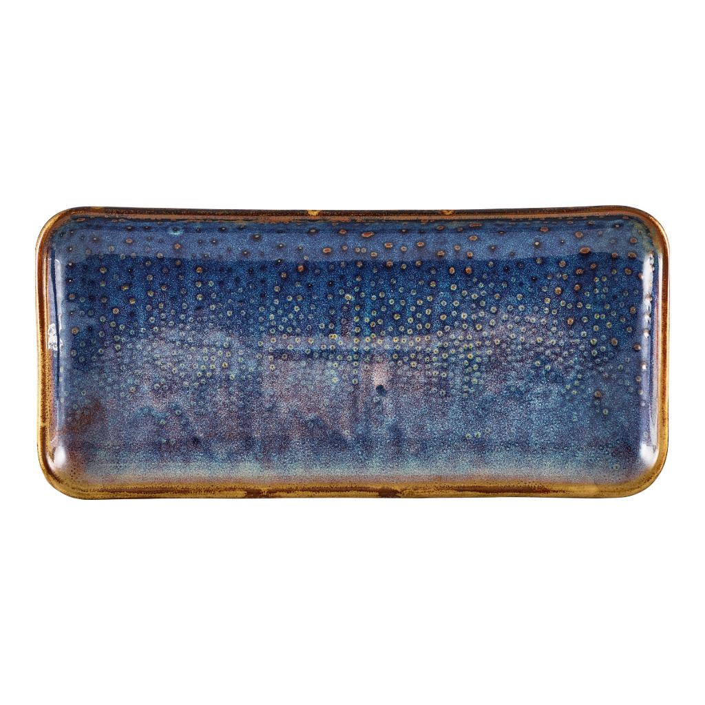 Schaal rechthoek 27.0x12.5cm Terra Aqua Blue Genware