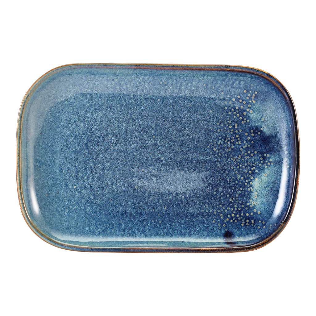Schaal rechthoek 29.0x19.5cm Terra Aqua Blue Genware