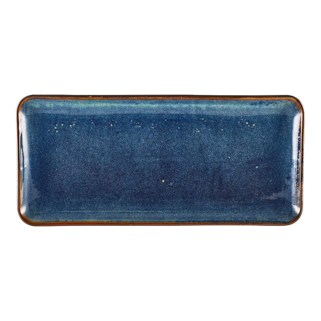 Schaal rechthoek 36.0x16.5cm Terra Aqua Blue Genware