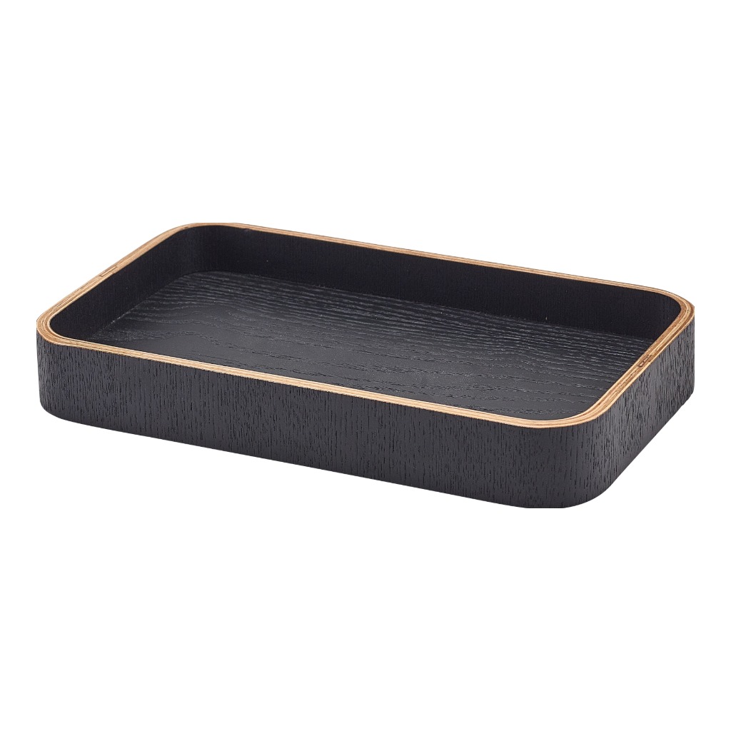 Dienblad 23.0x13.8cm houtfineer zwart Genware