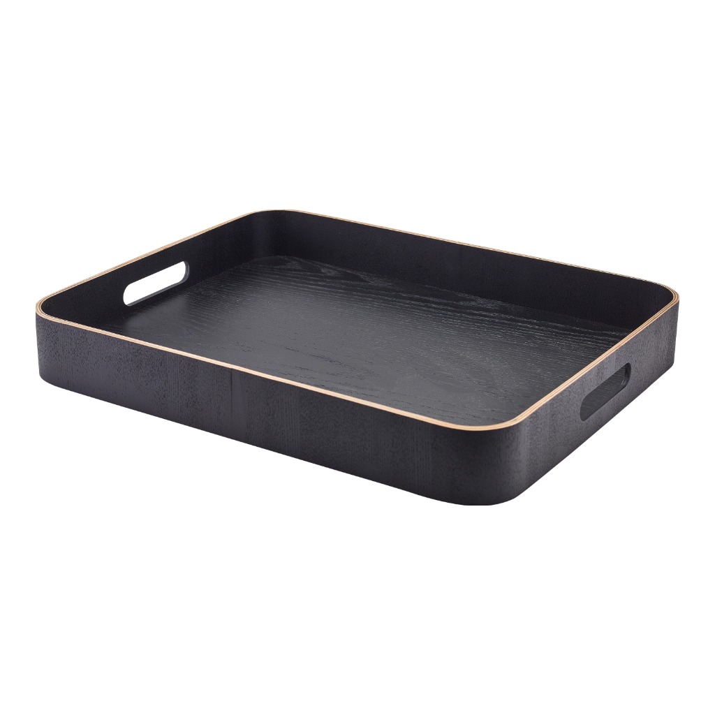Dienblad met handvat 45.5x36.0cm houtfineer zwart Genware