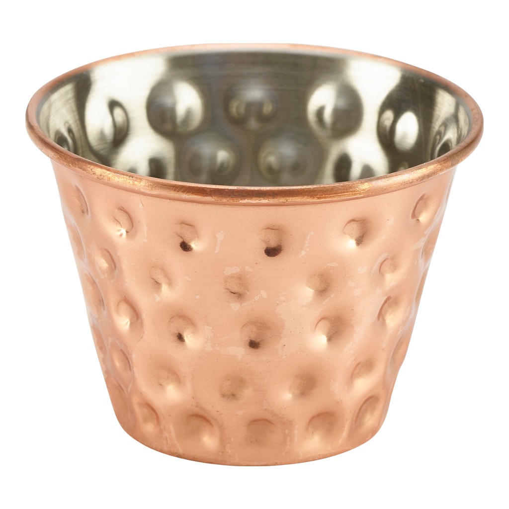 Dipper/tipje 6.0cm 7.0cl RVS koper gehamerd Genware
