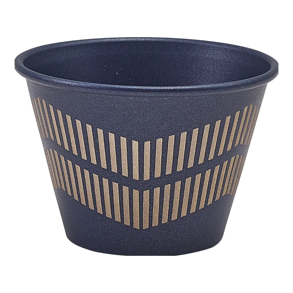 Dipper/tipje 6.0cm 7.1cl RVS metallic blauw lijnen Genware