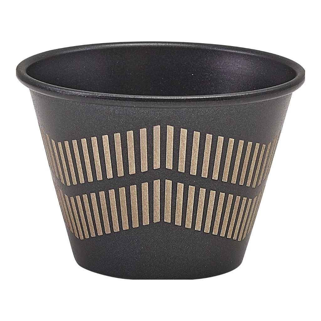 Dipper/tipje 6.0cm 7.1cl RVS metallic zwart lijnen Genware