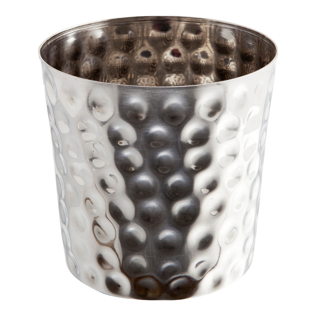 Serveerbeker 8.5x(h)8.5cm RVS gehamerd Genware