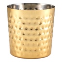 Serveerbeker 8.5x(h)8.5cm RVS goud gehamerd Genware