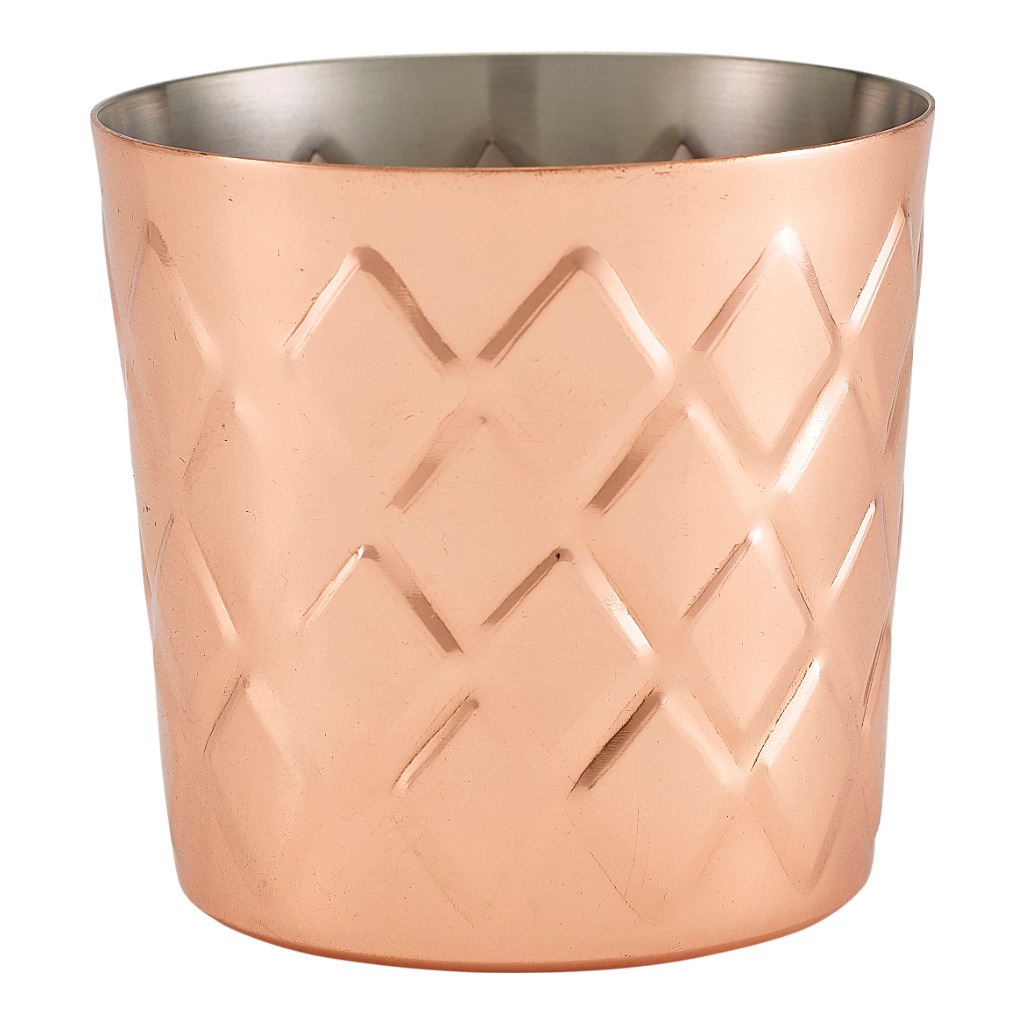 Serveerbeker 8.5x(h)8.5cm RVS koper diamant Genware