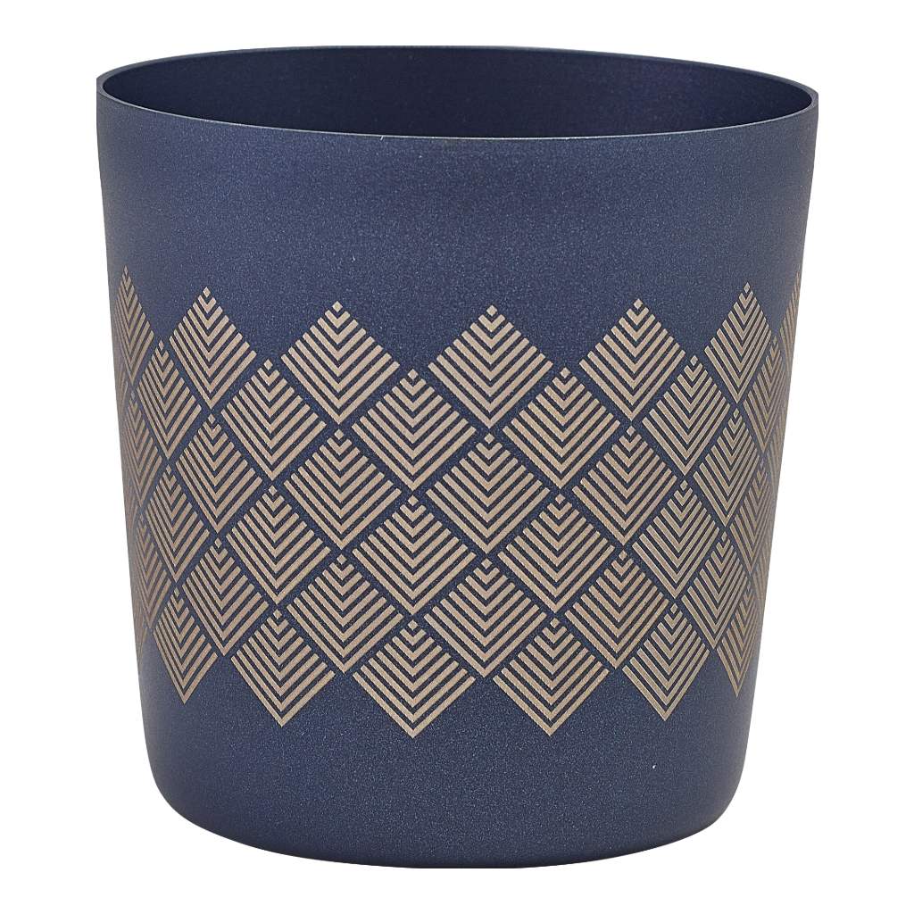 Serveerbeker 8.5x(h)8.5cm RVS metallic blauw diamant Genware
