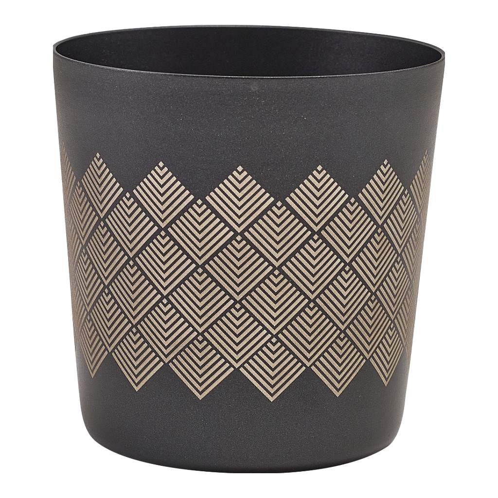 Serveerbeker 8.5x(h)8.5cm RVS metallic zwart diamant Genware