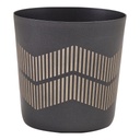 Serveerbeker 8.5x(h)8.5cm RVS metallic zwart lijnen Genware