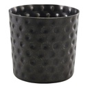 Serveerbeker 8.5x(h)8.5cm steel vintage zwart gehamerd Genware