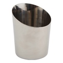 Serveerbeker schuin 9.5cm RVS Genware