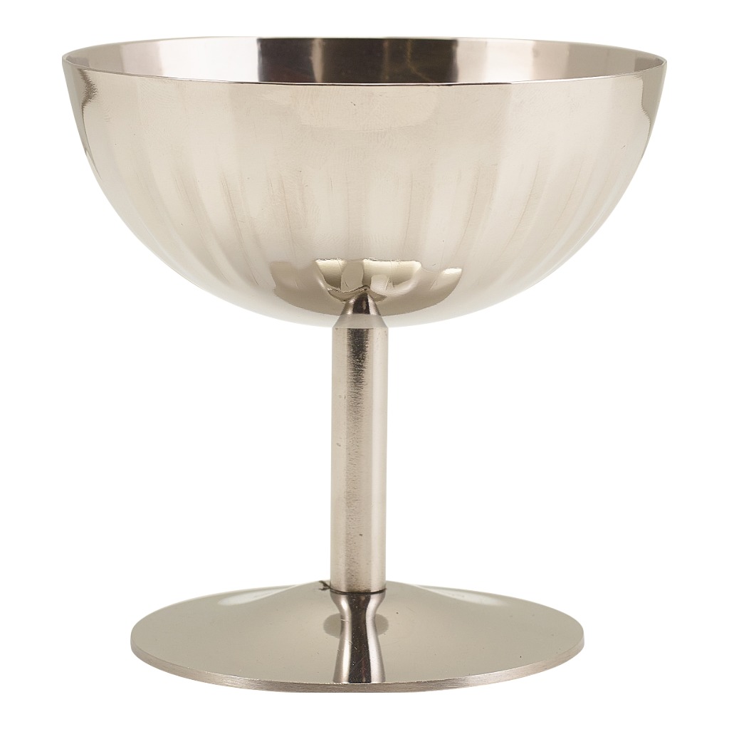 Ijscoupe sundae geribbeld 10.0x(h)10.0cm RVS Genware