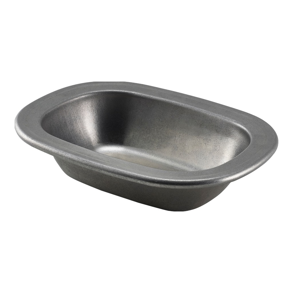 Ovenschaal rechthoek 16.0x12.0cm 24cl steel vintage Genware