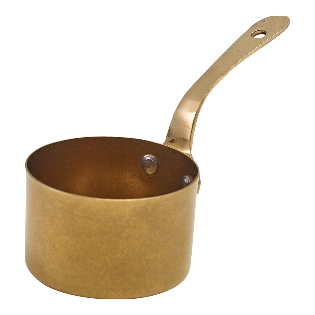 Serveer/sauspan 7.8cm 20.0cl steel vintage goud Genware