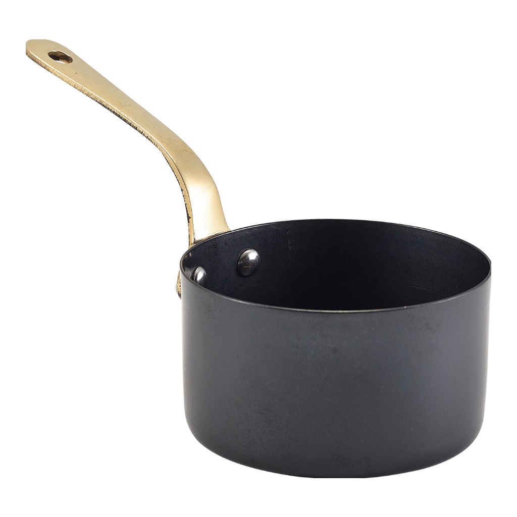 Serveer/sauspan 9.0cm 35.0cl steel vintage zwart Genware