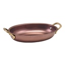 Serveerpan ovaal 18.5x13.5cm steel vintage koper Genware