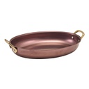 Serveerpan ovaal 24.5x17.5cm steel vintage koper Genware