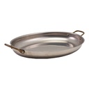 Serveerpan ovaal 37.5x26.0cm steel vintage Genware