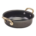Serveerpan rond 13.5cm steel vintage zwart Genware