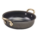 Serveerpan rond 15.5cm steel vintage zwart Genware