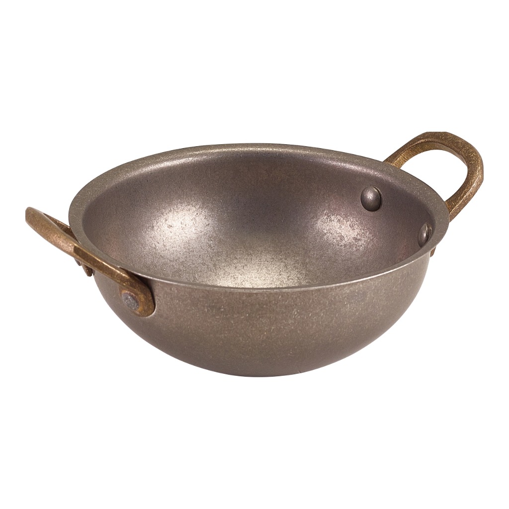 Wok mini 14.3cm steel vintage Genware