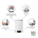 Prullenbak 12.0l NewIcon m/metalen binnenemmer Brabantia white