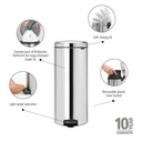 Prullenbak 30.0l NewIcon Brabantia steel