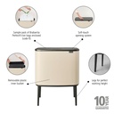 Prullenbak 36.0l Bo touch Brabantia soft beige