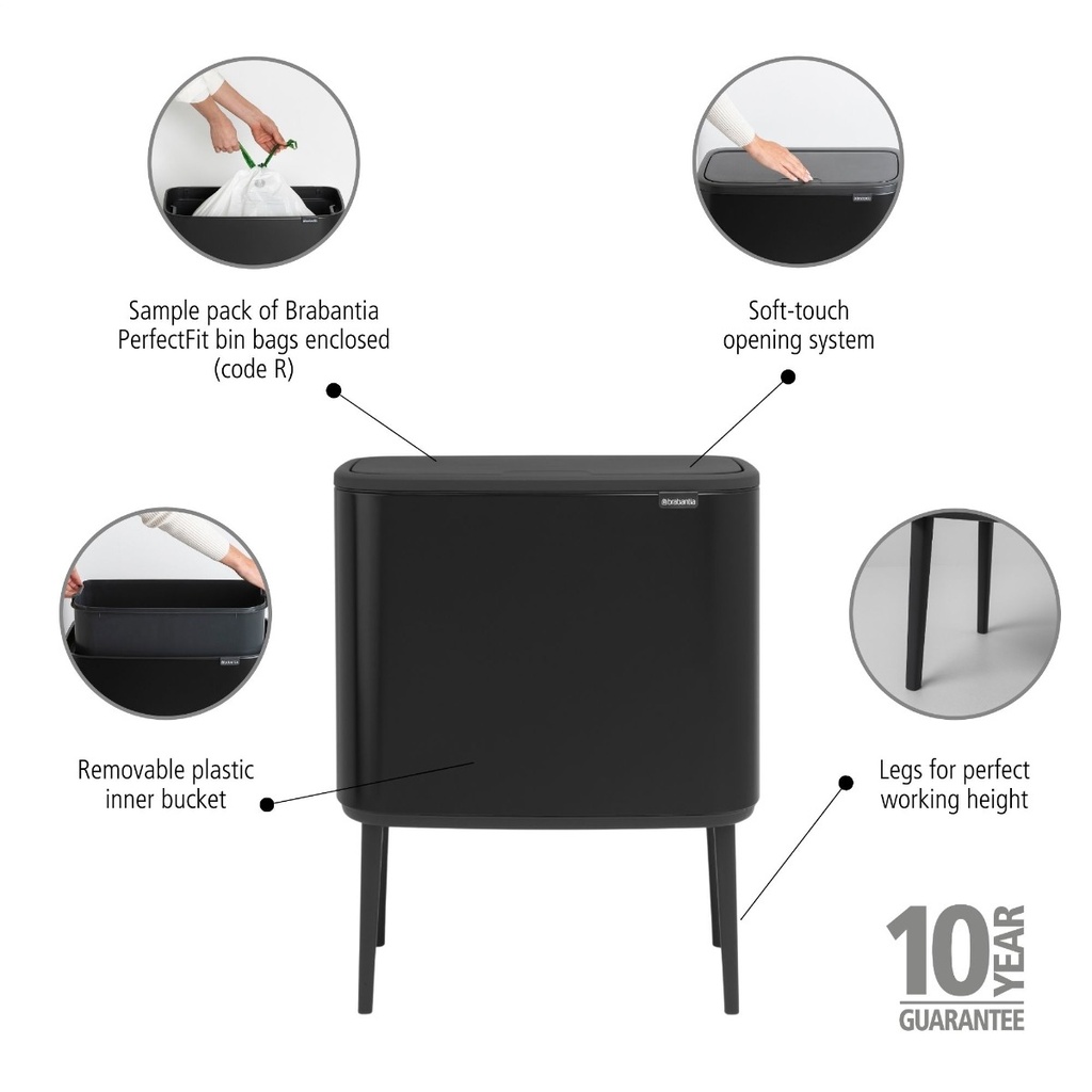 Prullenbak 36.0l Bo touch Brabantia matt black