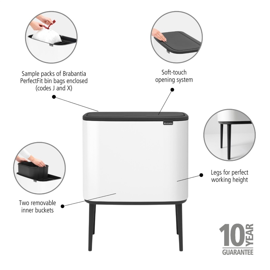 Prullenbak 11/23.0l Bo touch Brabantia white