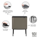Prullenbak 11/23.0l Bo touch Brabantia platinum
